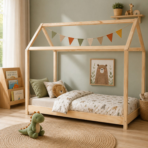 Kids house bed - bed, single