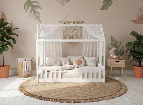 White montessori house - white, bed