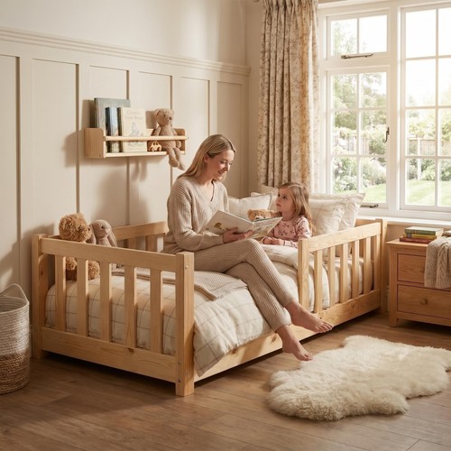 Solid pine toddler floor bed - toddler,